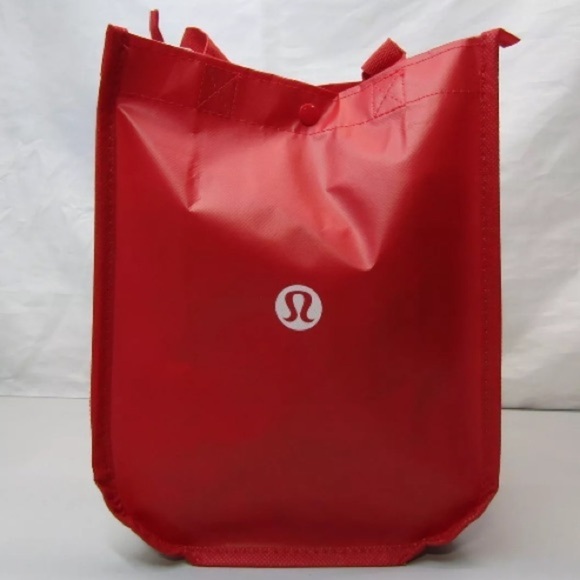Lululemon Small Reusable Shopping Tote Bags Red Lot of 5 NWOT - Picture 6 of 11